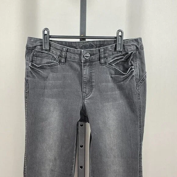 NEW Cache Jeans Womens 8 gray black skinny denim classic preppy casual - Picture 2 of 9